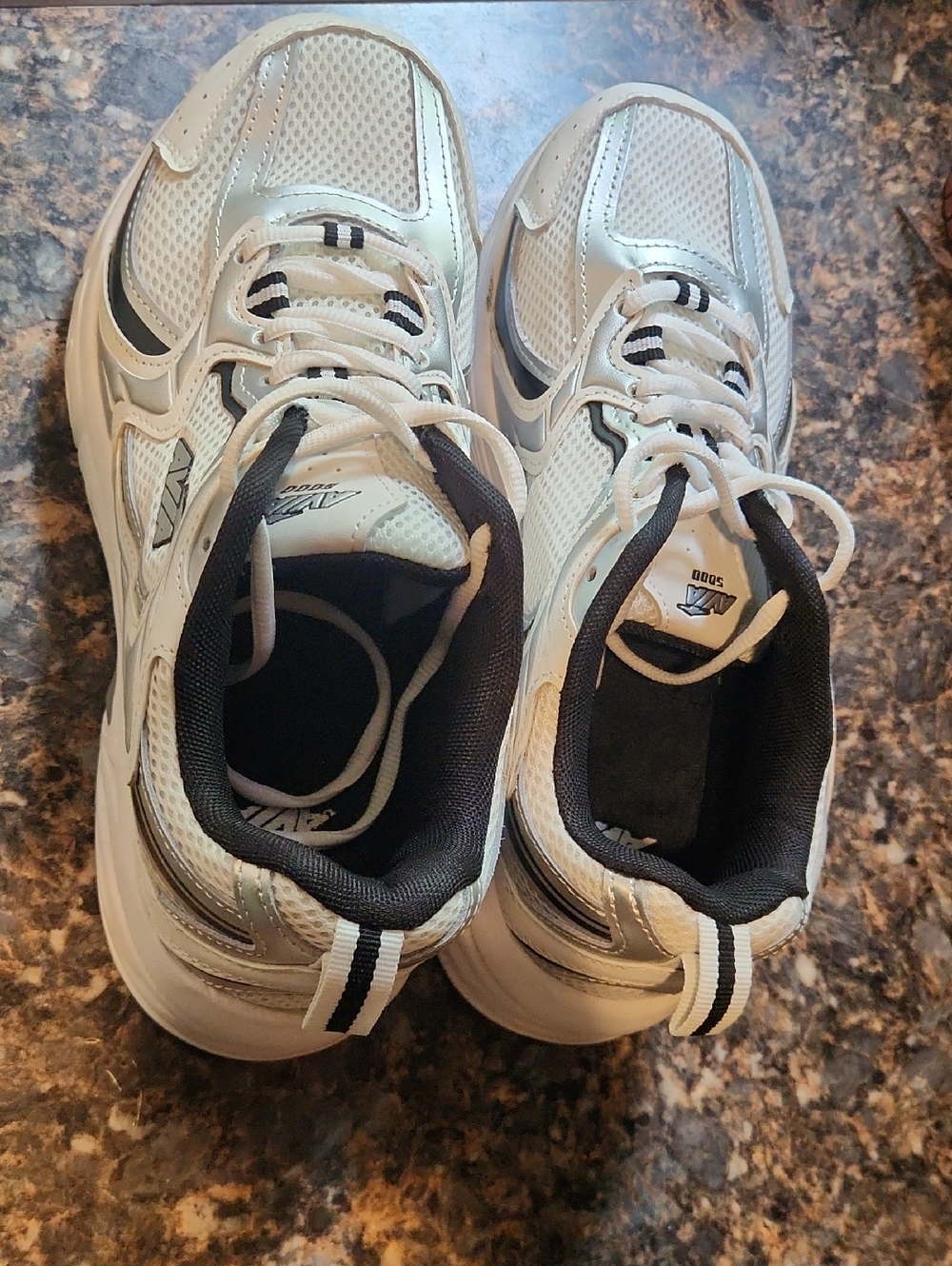 White and Black Athletic Sneakers
